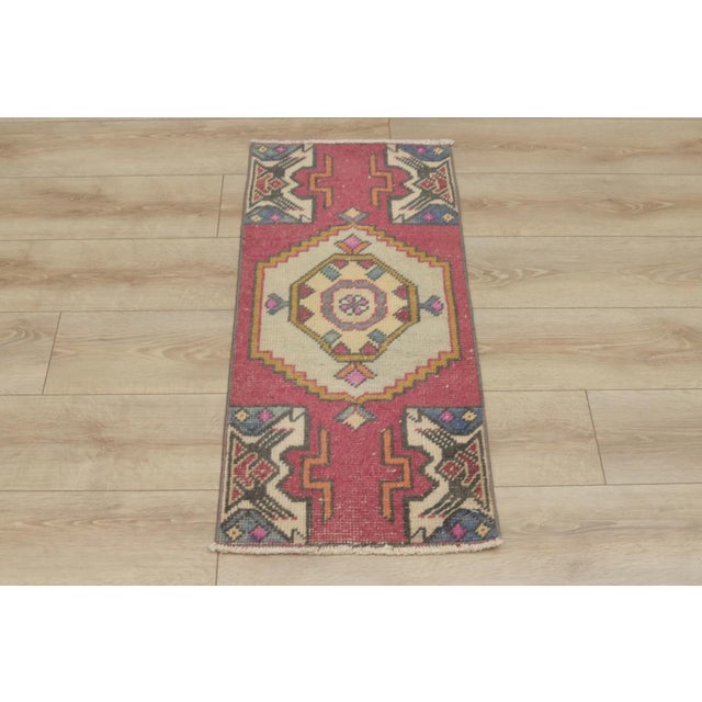 1980s Traditional Red Handmade Yastik Rug For Sale - Image 13 of 13
