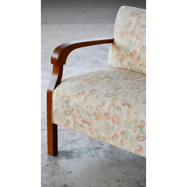 Danish Art Deco Sofa With Open Wooden Armrests, 1930's For Sale In New York - Image 6 of 10