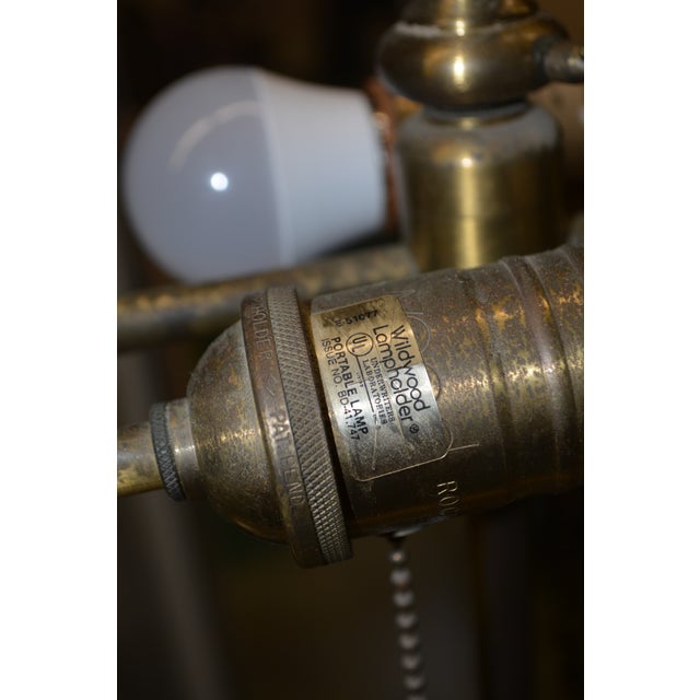Vintage Wildwood Antique Brass Bouillotte French Bugle Horn Lamp For Sale - Image 11 of 18
