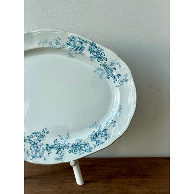 Late 19th Century 19th Century Edge Malkin & Co English Blue Transferware Platter For Sale - Image 5 of 10