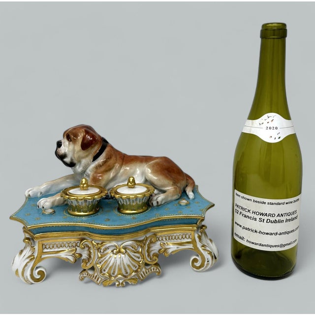 Blue Antique French Porcelain Jacob Petite Desk Set Inkstand Provenance Ava Gardner For Sale - Image 8 of 8
