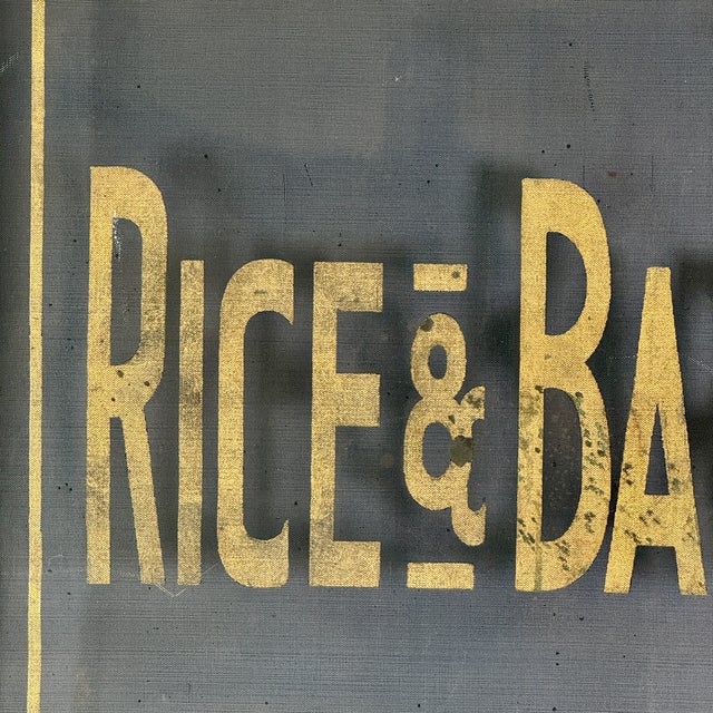 Vintage Gilt "Rice & Barley" Country General Store Mesh Screen With Wood Frame For Sale In New York - Image 6 of 9