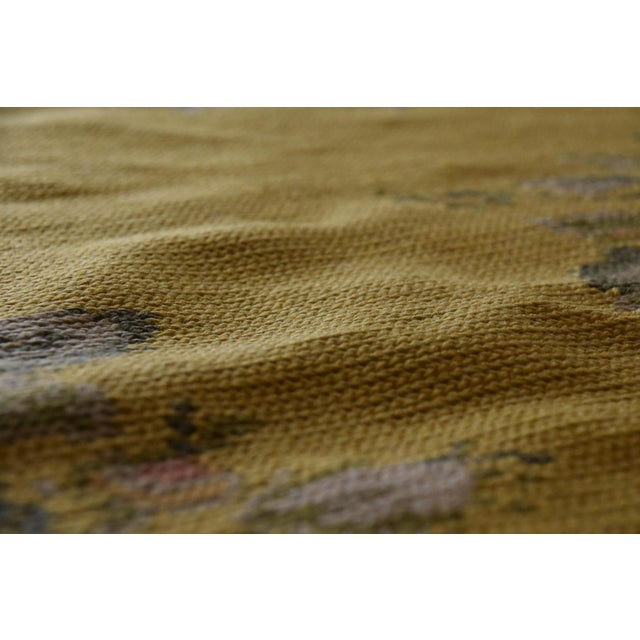 20th Century Yellow Arraiolos Rug with Pink and Green Flowers, Portugal, 1900s For Sale - Image 17 of 18