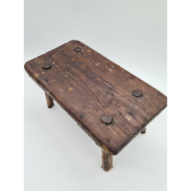 Vintage Swedish Country Stool, 1950s For Sale - Image 4 of 7