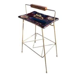 Mid-Century Smoking Stand With Ceramic Ash Tray For Sale