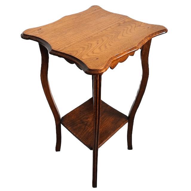 1920s Tall Art Nouveau Plant Table in Oak, 1920s For Sale - Image 5 of 7
