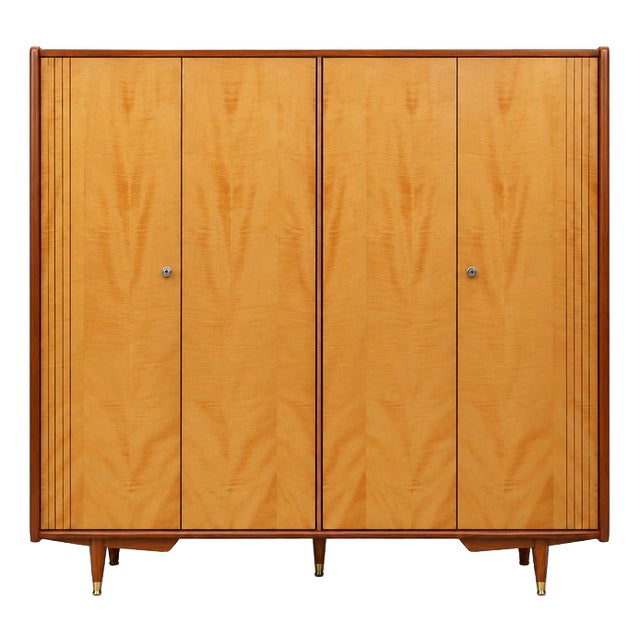 Vintage 4-Door Wardrobe, 1960s For Sale