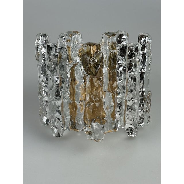 Vintage Ice Glass Wall Lamp by J.T. Kalmar, 1970s For Sale - Image 9 of 18