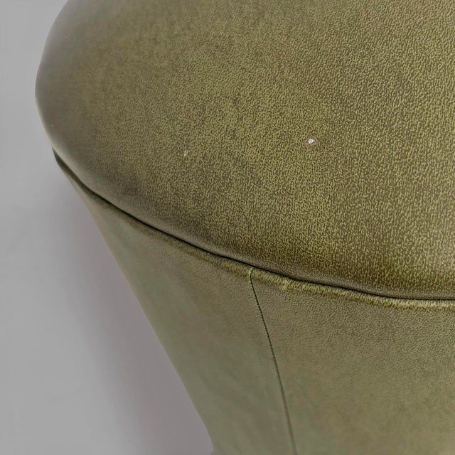 Italian Modern Green Faux Leather Pouf, 1970s, Set of 3 For Sale - Image 18 of 18