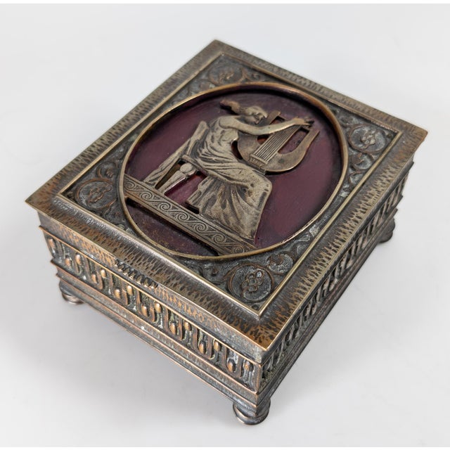 We are selling this very pretty silvered bronze box by Oscar Bach. This bix has great Art Deco design with very attractive...