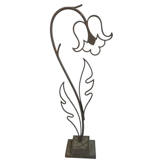 Mid-Century Bronze Flower Sculpture by Michel Zadounaïsky, France, 1989 For Sale - Image 6 of 6