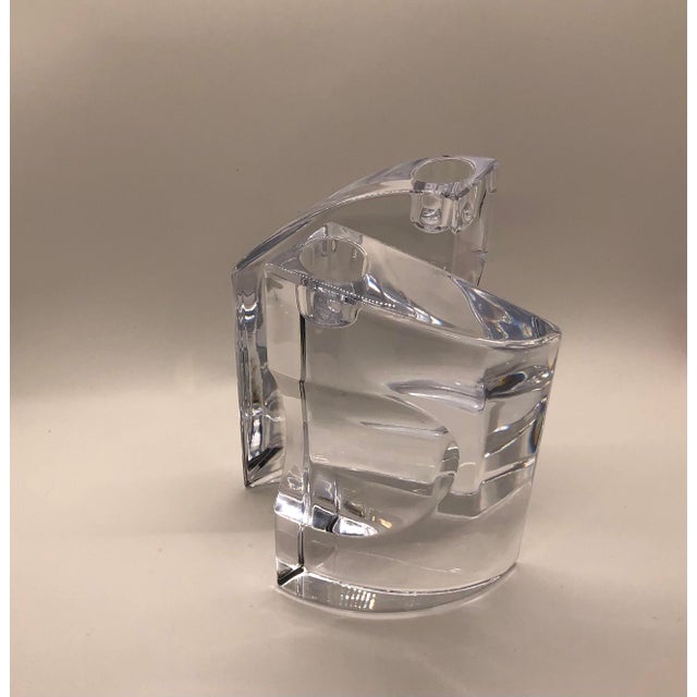 Set Pair of Nambe 7" Crystal Candlesticks Candle Holders Chill David Tisdale For Sale In Minneapolis - Image 6 of 10