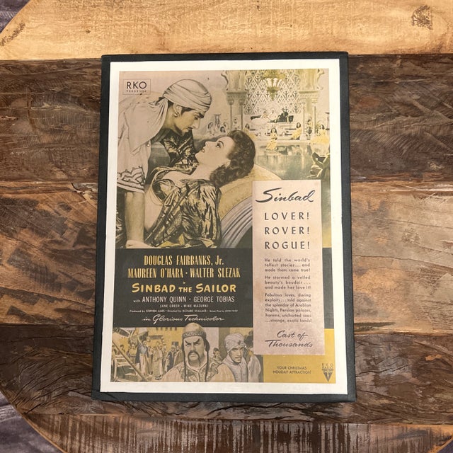 Vintage Hollywood Movie Card Features: - Sinbad featuring Anthony Quinn, Douglas Fairbanks Jr and Maureen O'Hara -...