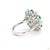Metal 1.45 Carat Round Brilliant Cut Diamond Emerald Gold Ring, Size 6.5 For Sale - Image 7 of 9