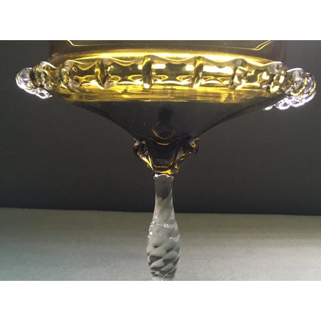 Glass Early 20th Century Glass Footed Compote Dish For Sale - Image 7 of 13