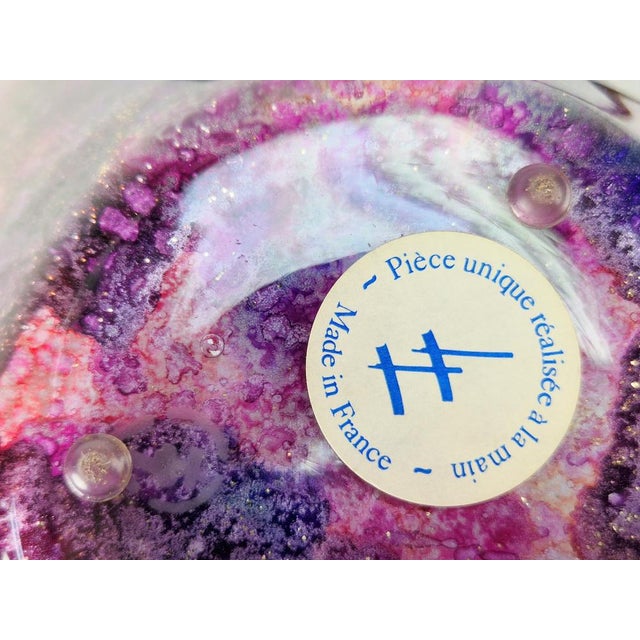 Vintage French Glass Table Lamp from Laque Line, 1970s For Sale - Image 12 of 13