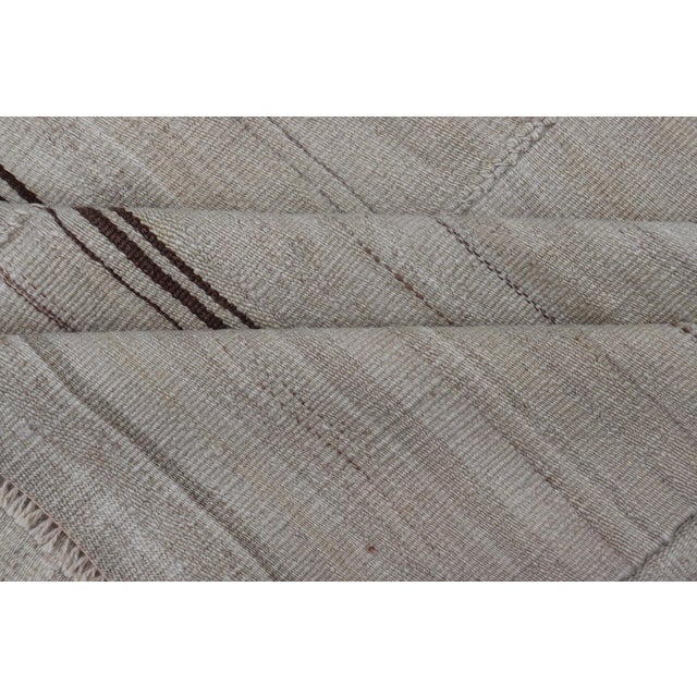 Vintage Turkish Striped Kilim Gallery in Brown & Cream 4'2 X 12'8 For Sale - Image 12 of 12