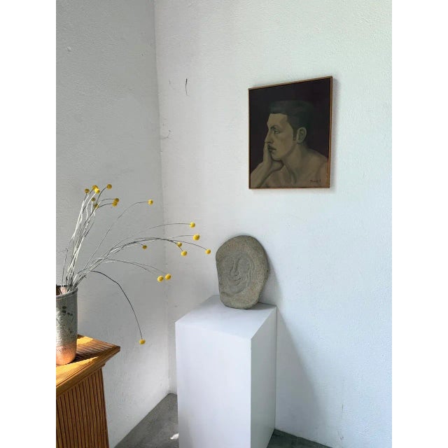 1950s Stone Sculpture Face, 1950 For Sale - Image 5 of 18