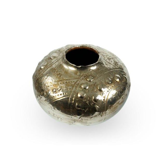 Gold Platinum Luster Elia Vase by Deblona For Sale - Image 8 of 9
