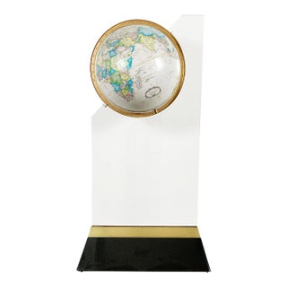 Vintage Postmodern World Globe on Acrylic Stand For Sale