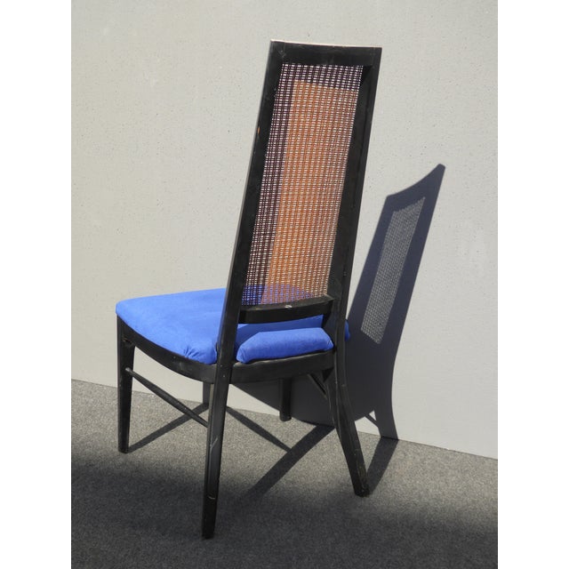 Danish Modern Blue Velvet Cane Tall Back Dining Chairs ... (640 x 640 Pixel)