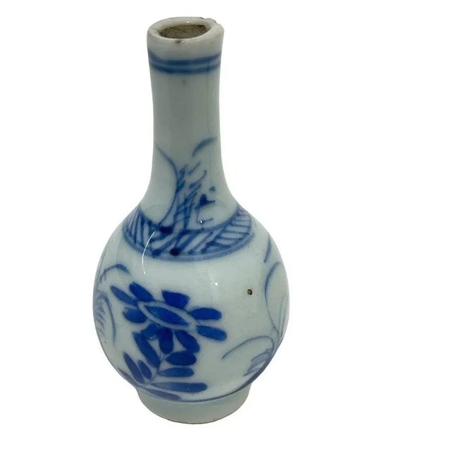 Blue and White Dollhouse Miniature Vases in Chinese Porcelain, 18th Century, Set of 2 For Sale - Image 4 of 12