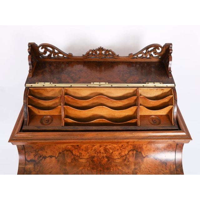 Antique 19th Century Victorian Burr Walnut Pop Up Davenport Desk, 1860s For Sale - Image 14 of 18