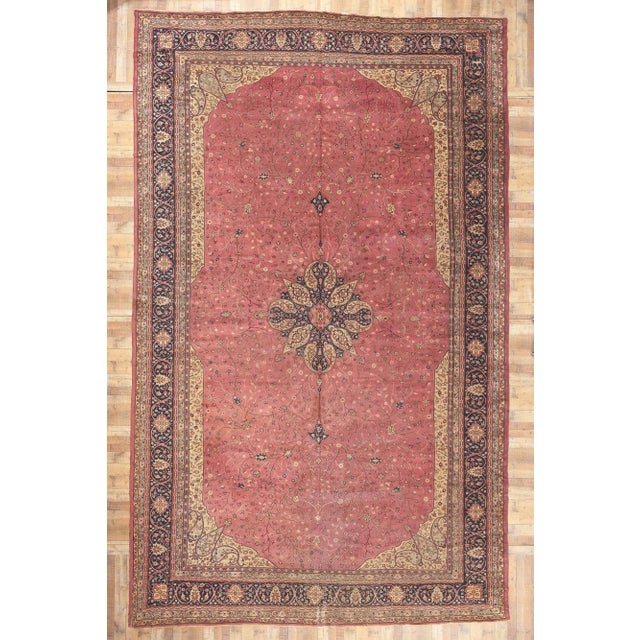 Oversized Antique Pink Turkish Sivas Rug - 13’06 X 22’00 For Sale - Image 10 of 10