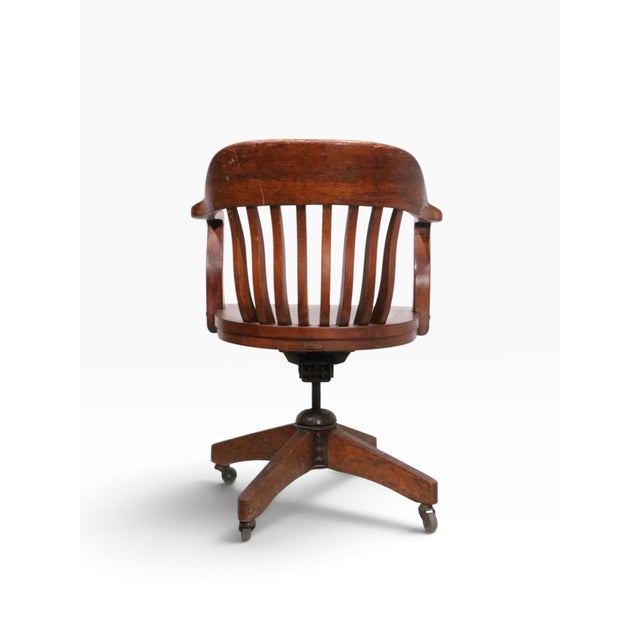 Antique Bank of England Jury Style Swivel Tilt Desk Chair For Sale - Image 11 of 16