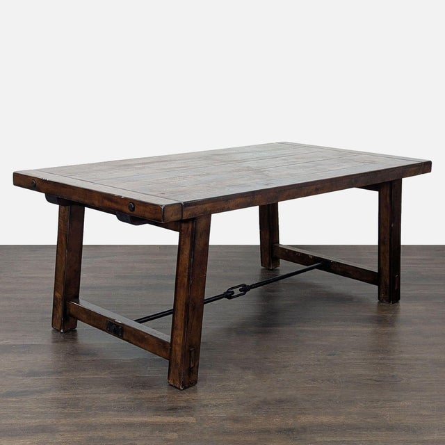 Pottery Barn Benchwright Rustic Wood Extendable Dining Table With 4 Wynn Chairs For Sale In San Francisco - Image 6 of 14