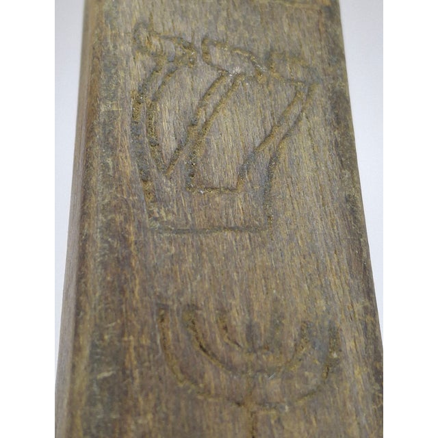 Rare Wwii Mezuzah Litzmannstadt Ghetto Lodz Poland Wood Hand Carved Judaica For Sale - Image 12 of 17
