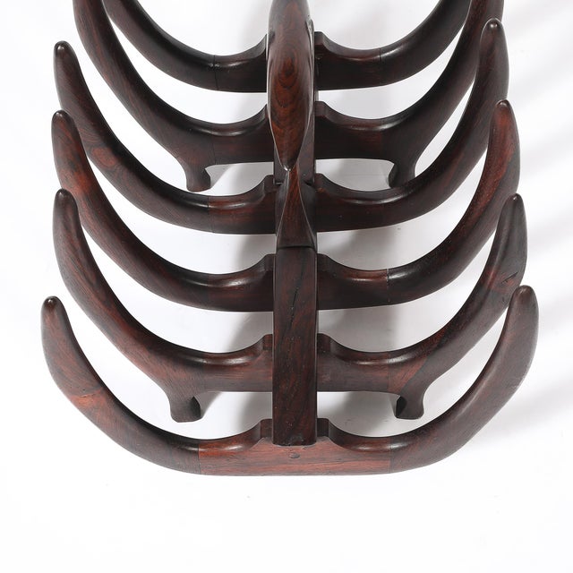 Mid-Century Modernist Sculptural Osseous Form Magazine Stand in Rosewood For Sale - Image 4 of 18