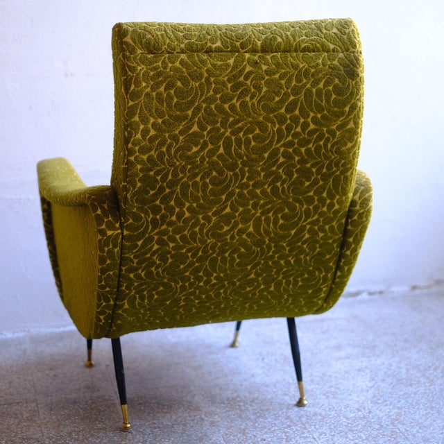 Green Vintage Armchair, Italy, 1950s For Sale - Image 8 of 18