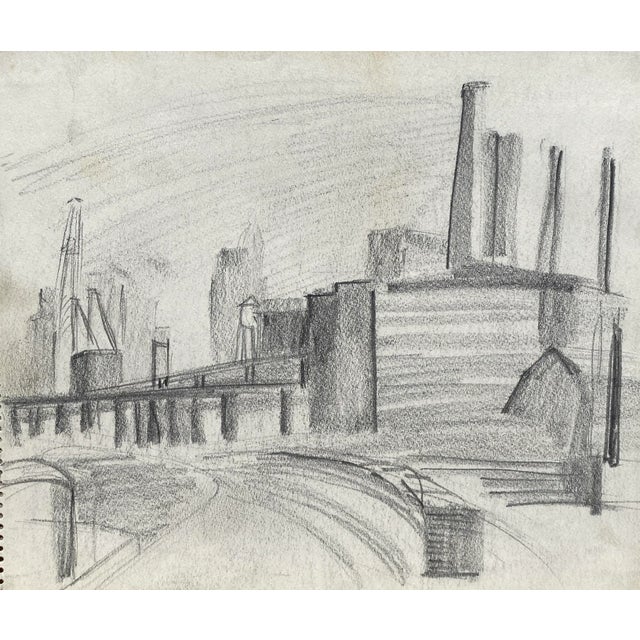 Industrial 1940s Frank Wallace Industrial Landscape For Sale - Image 3 of 3
