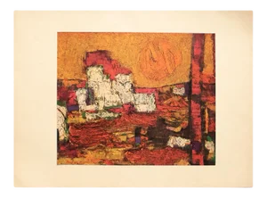 1953 After Ardon "Sunset Over the Negev", Original Period Israel Photogravure