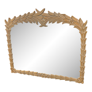 Vintage Serge Roche Style Palm Beach Frond Leaf Leaves Tree Wall Mirror