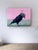 Paint Masks We Wear, to Transform by 3rd Version (Ben Patterson) | Oil on cradled panel Bird wearing a mask. For Sale - Image 7 of 10