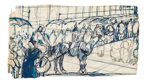 Gabriele Galantara - Study for L’asino - Pencil and Pen Drawing - Early 20th Century