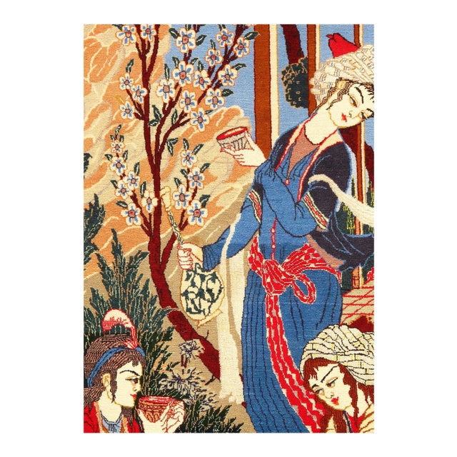 Traditional Pasargad Multi Color Persian Isfahan Silk & Wool For Sale - Image 3 of 4