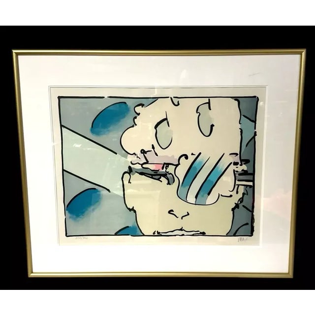 Framed Peter Max Signed Zero Megalopolis 2 Lithograph Limited Edition 252/300 with Certificate of Authenticity.