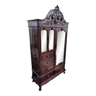 Late 19th Century Chinese Rococo Revival Wardrobe For Sale