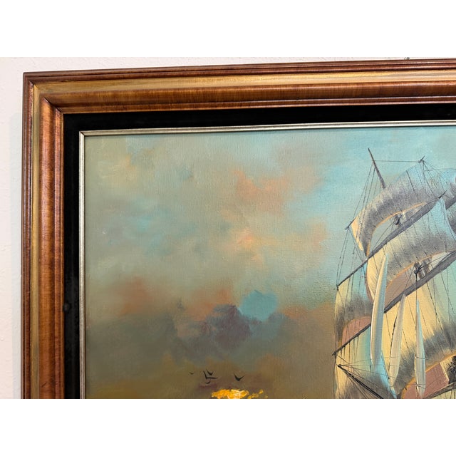 Emerald Preston Willis - Original Marine Oil Painting Tall Ship Nautical Seascape For Sale - Image 8 of 14