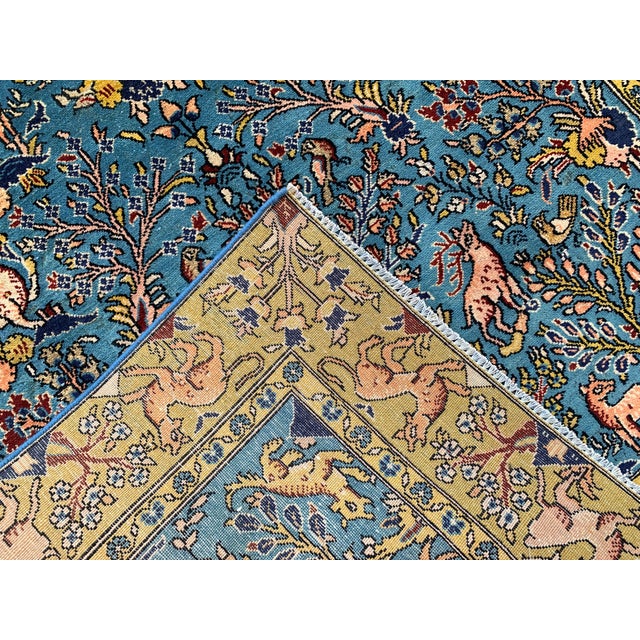 Amazing Hand Knotted Vintage Qashmour Tree of Life Pictorial Wool Area Rug 6.4 X 3.11 Ft For Sale - Image 12 of 12