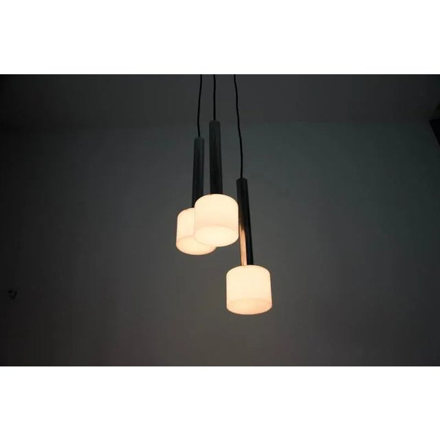Chrome and Opal Glass Cascade Pendant Lamp, Germany, 1970s For Sale - Image 9 of 11