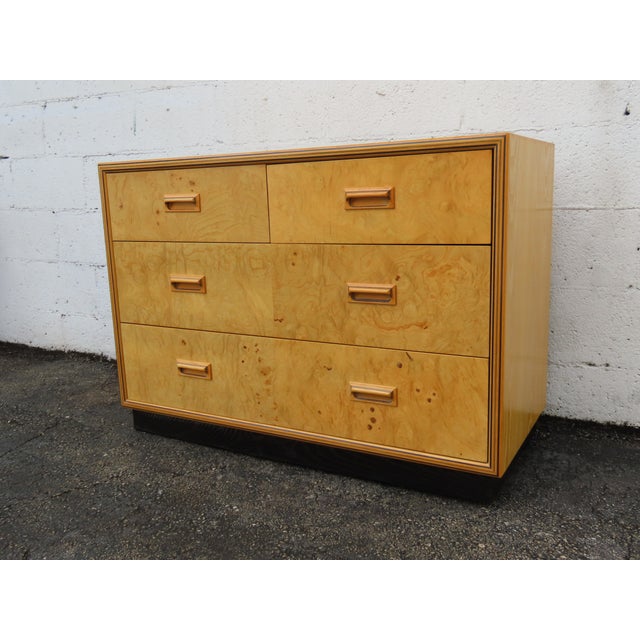 This magnificent Dresser is made of wood, solid wood, oak, burlwood, and veneer. It was made by Henredon Scene Two, a high...