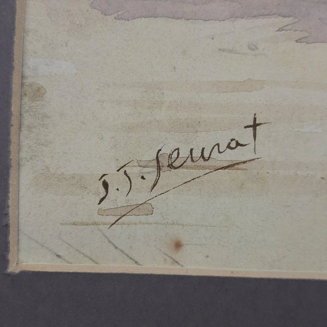 Blue J. J. Saurat, Subjects on Camels in the Desert, 20th Century, Watercolor, Framed For Sale - Image 8 of 11