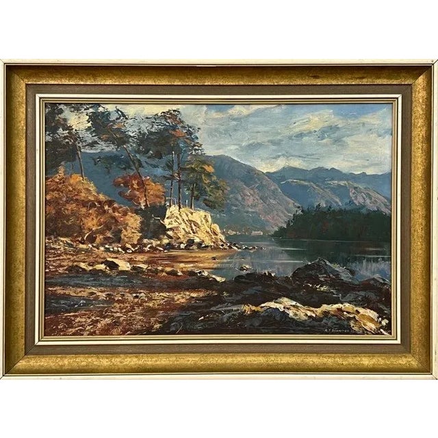 Arthur Terry Blamires, Oil Painting of Derwent Water English Lake District by British Landscape Artist, 1989 For Sale - Image 13 of 13