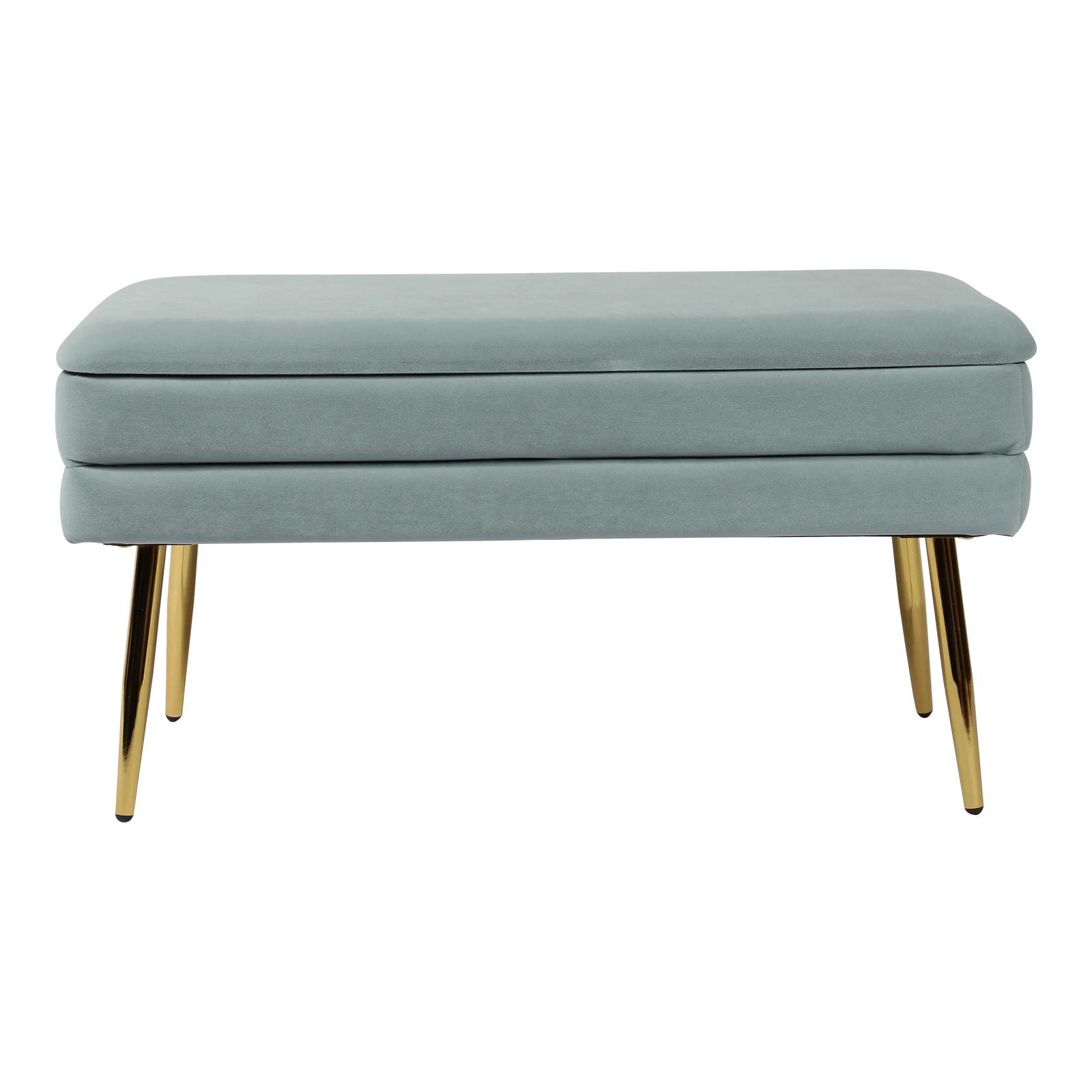 Ziva Sea Blue Velvet Storage Bench Chairish