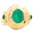 Vintage 3 Carat Cabochon Cut Colombian Emerald Bezel in 20k Yellow Gold Ring Size 6.25 For Sale