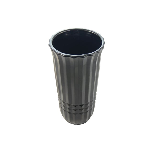 Mid-Century Modern Black Amethyst Glass Vase For Sale - Image 3 of 4